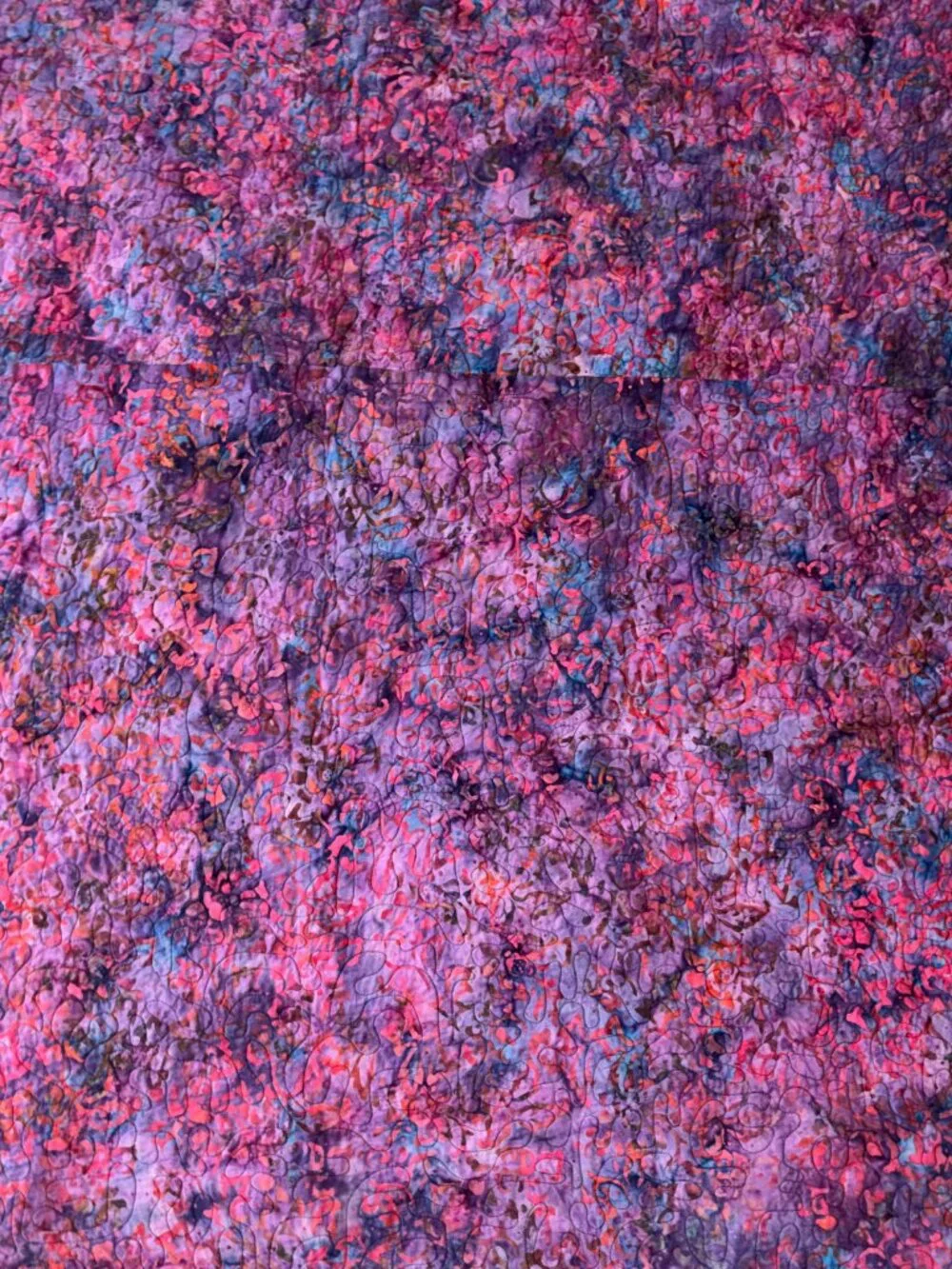 Handmade Batik Patchwork Throw Quilt Purples Size 55